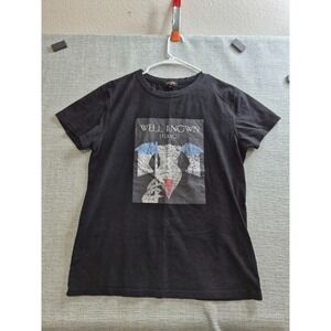 Well Known Studios T Shirt Men Medium Black Cotton Graphic Print Logo Streetwear